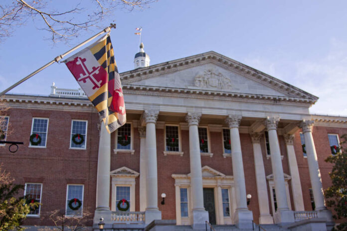 The,Maryland,State,Flag,At,The,North,Entrance,Of,The