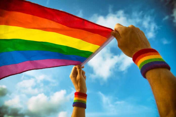 Hands,With,Rainbow,Color,Wristbands,Waving,Lgbtqi,Gay,Pride,Flag