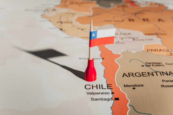 Chile,Flag,On,Chile,Map
