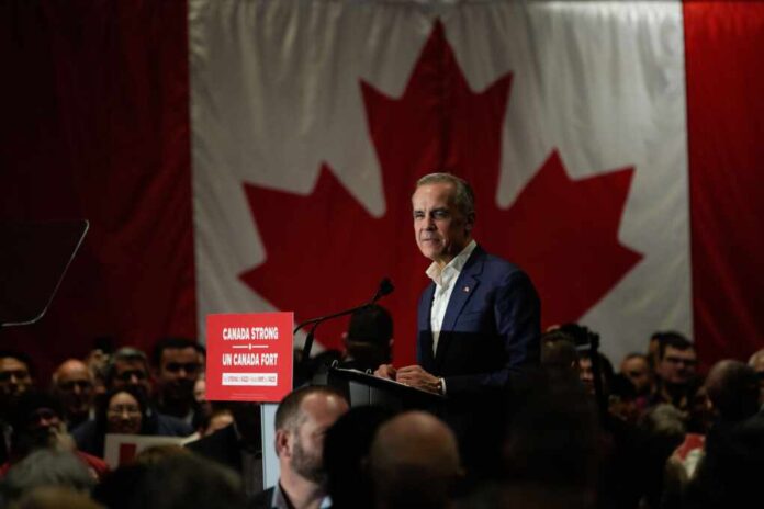 Canada's,Liberal,Party,Leader,,Mark,Carney,,Attends,A,Federal,Election