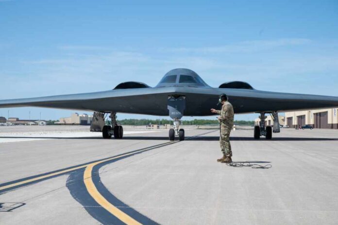 A,B-2,Spirit,Bomber,At,Whiteman,Air,Force,Base,,Missouri,