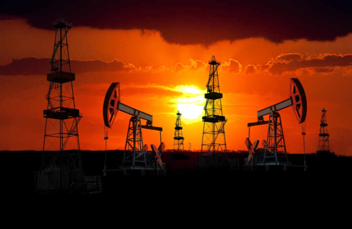 Oil,Field,At,Sunset.