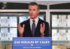 California governor speaking at a press conference about insulin pricing