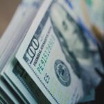Close-up of a stack of hundred dollar bills