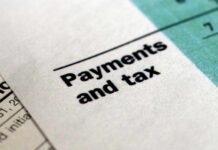 Close-up of a financial document highlighting the Payments and tax section