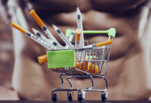 Medical supplies and a note indicating a measles alert