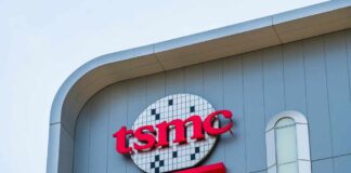 TSMC logo displayed on a modern corporate building