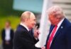 China’s Strategic Dance: Putin Follows Trump Two political leaders shaking hands during a meeting