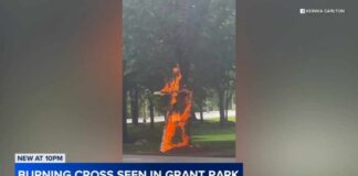 Burning cross spotted in Grant Park; CPD investigating: VIDEO