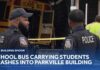 School bus carrying Maryland School for the Blind students crashes into Parkville building