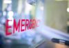 Nurse Impaled, Rejects Helicopter Rescue Emergency room entrance sign in red letters