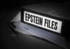 Epstein Ties Resurface — Andrew Cornered A black binder labeled 'Epstein Files' with papers and a pen beside it