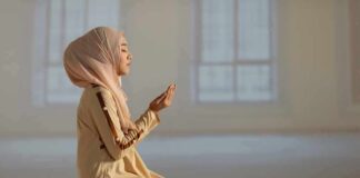 Abbott Slaps DFW — $300K Plan Vanishes Woman in hijab praying on a mat indoors