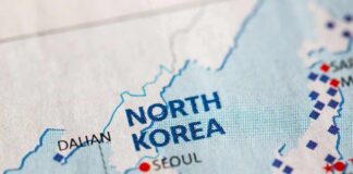 Kim’s Hypersonic Gambit Escalates Close-up map showing North Korea and surrounding regions
