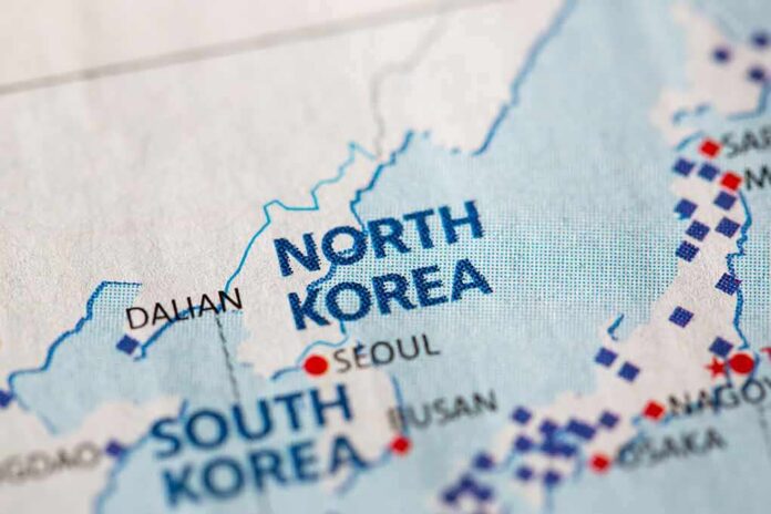 Close-up map showing North Korea and surrounding regions