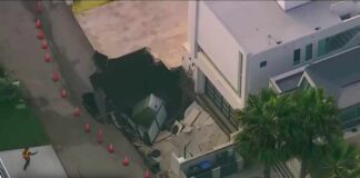 Sinkhole threatens mansion once linked to Nicolas Cage