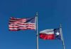 Texas Bombshell: Rove Backs Blue – Trump Goes Nuclear American and Texas flags waving on flagpoles