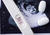 Mail-Order Abortion Showdown Escalates Pregnancy test with two lines on an ultrasound print