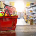 Checkout Rage Hits The White House Red shopping basket filled with groceries on a store aisle