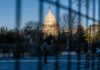 Midday Chaos – Driver Demands Trump Meeting U.S. Capitol behind security fencing and guards on a street