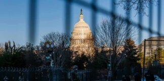 Midday Chaos – Driver Demands Trump Meeting U.S. Capitol behind security fencing and guards on a street