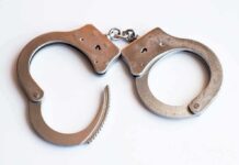 Handcuffs on a white background