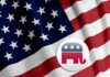 Pew Bombshell: Are Polls Hiding GOP Muscle? American flag with Republican elephant emblem