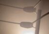 Boxing ring corner ropes in hazy light
