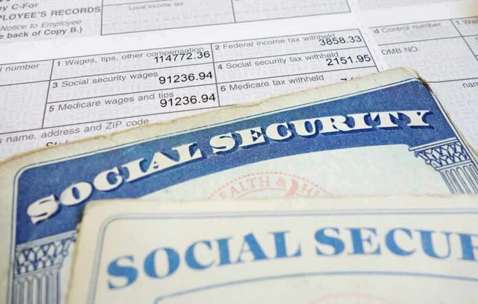 Social Security cards on top of a tax form