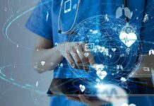Google’s Racial Double Standard Exposed Healthcare professional using a digital tablet with medical data icons